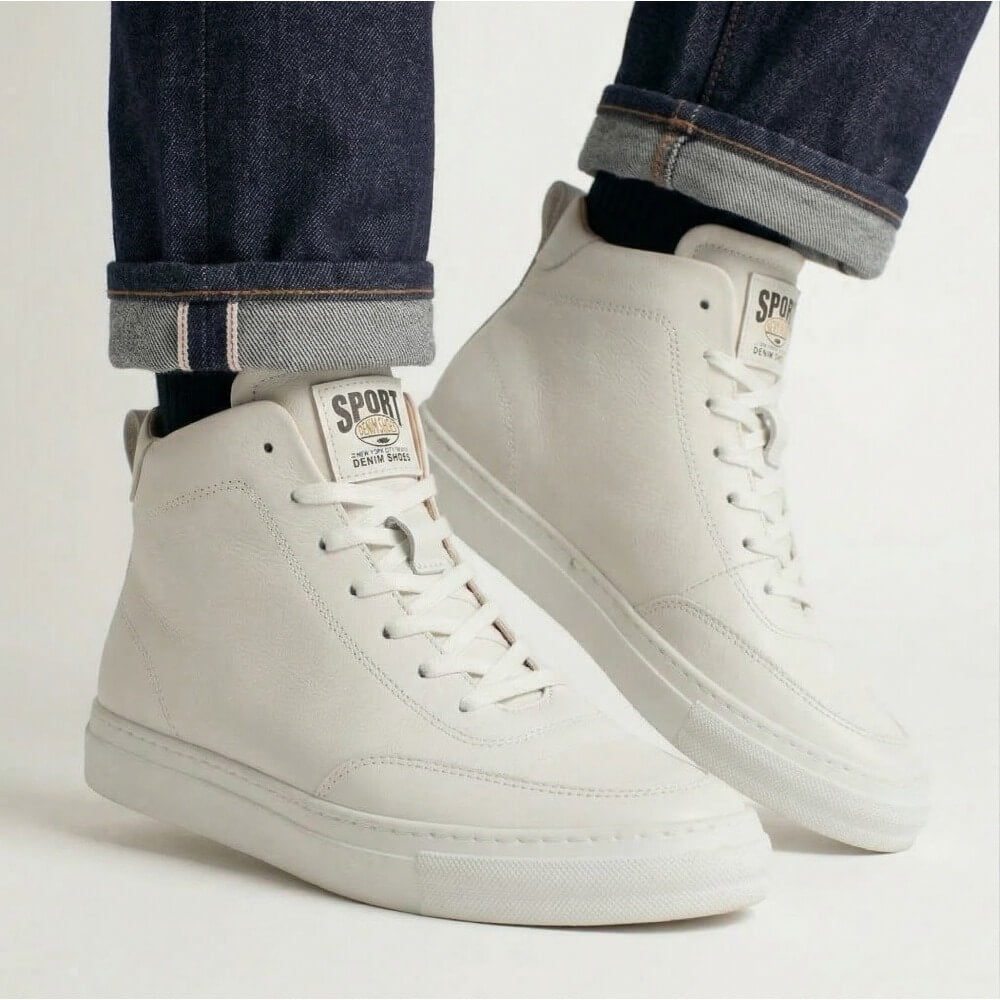 QHCCID | High-top Leather Casual Sneakers