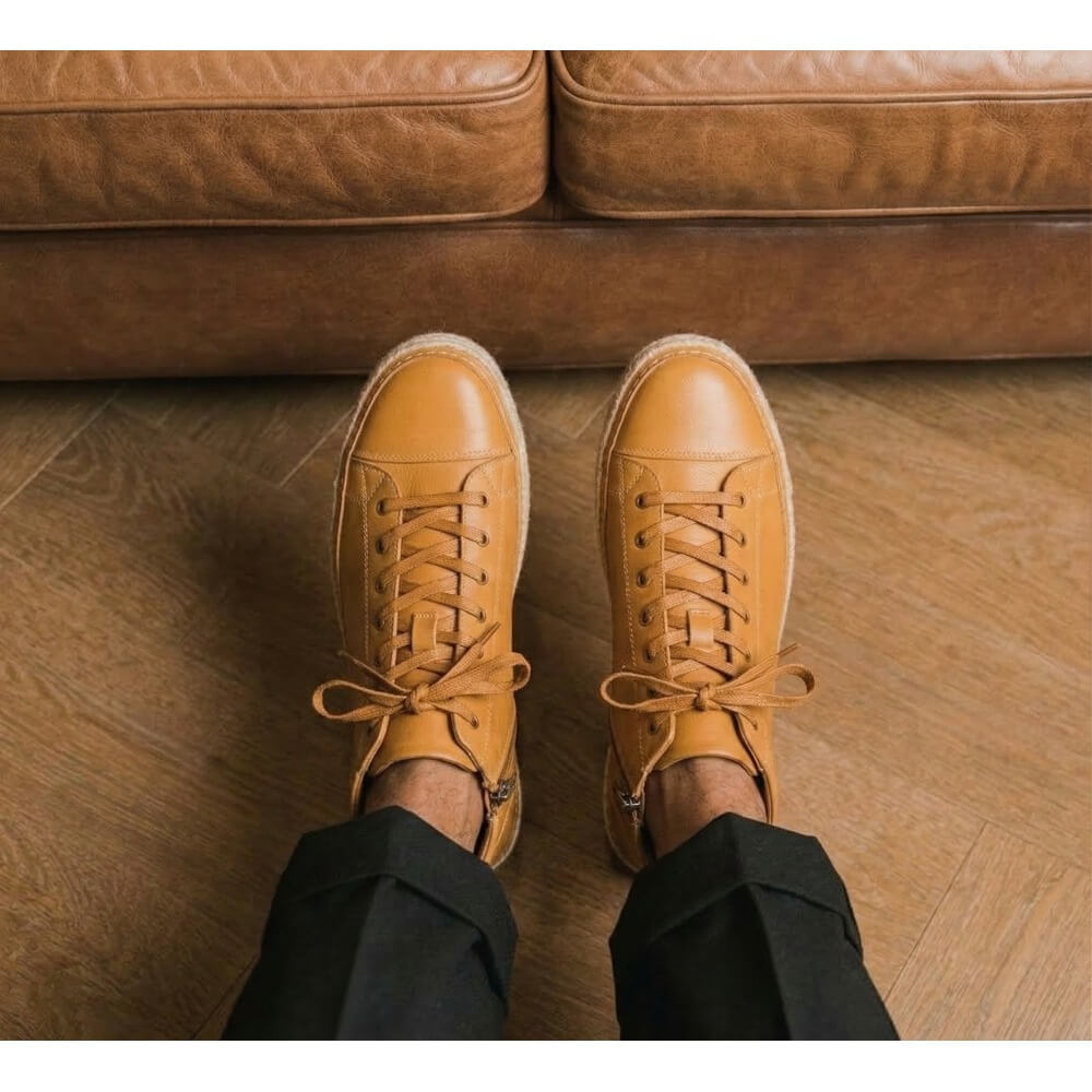 QHCCID | Vintage Leather High-top Casual Shoes