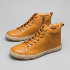 QHCCID | Vintage Leather High-top Casual Shoes