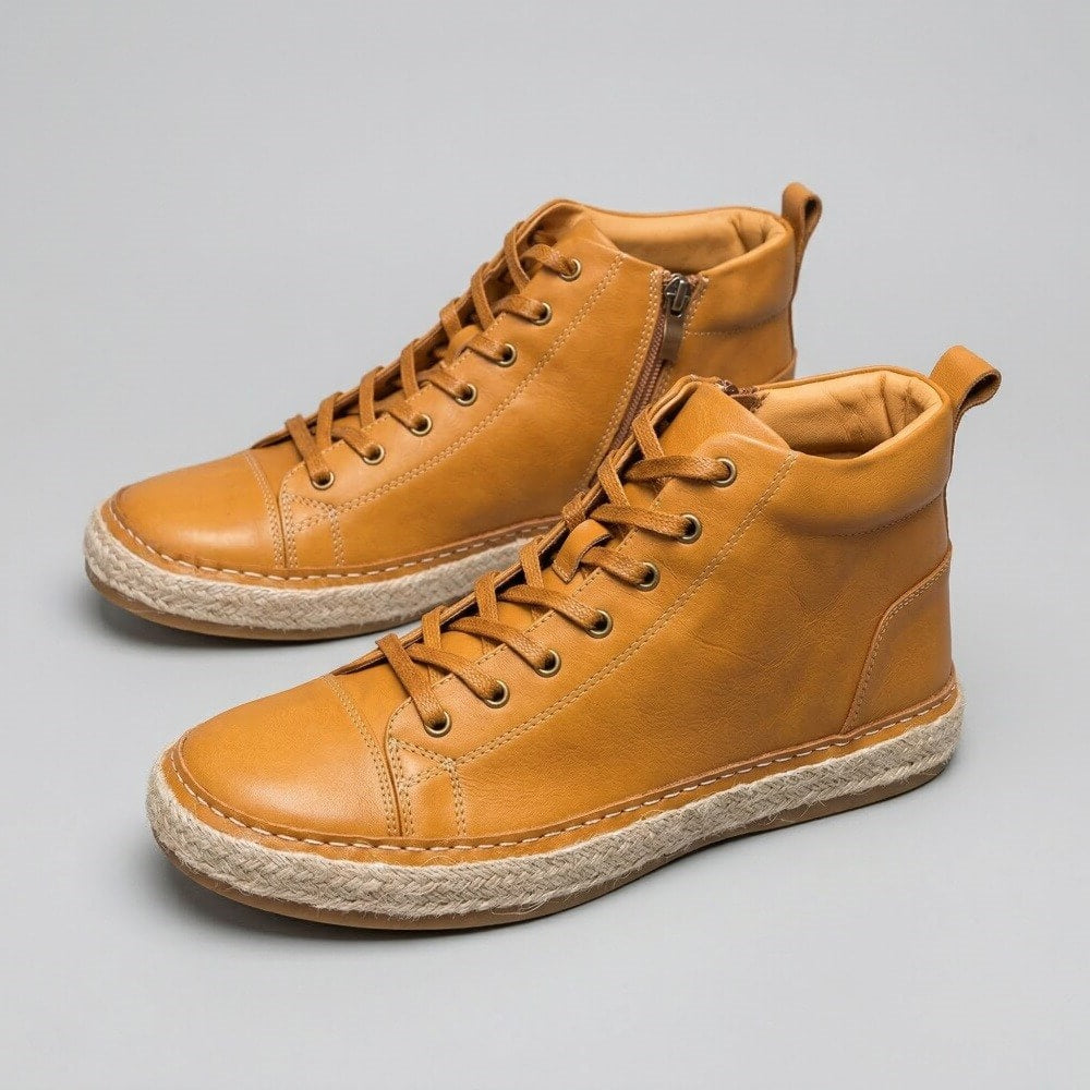 QHCCID | Vintage Leather High-top Casual Shoes