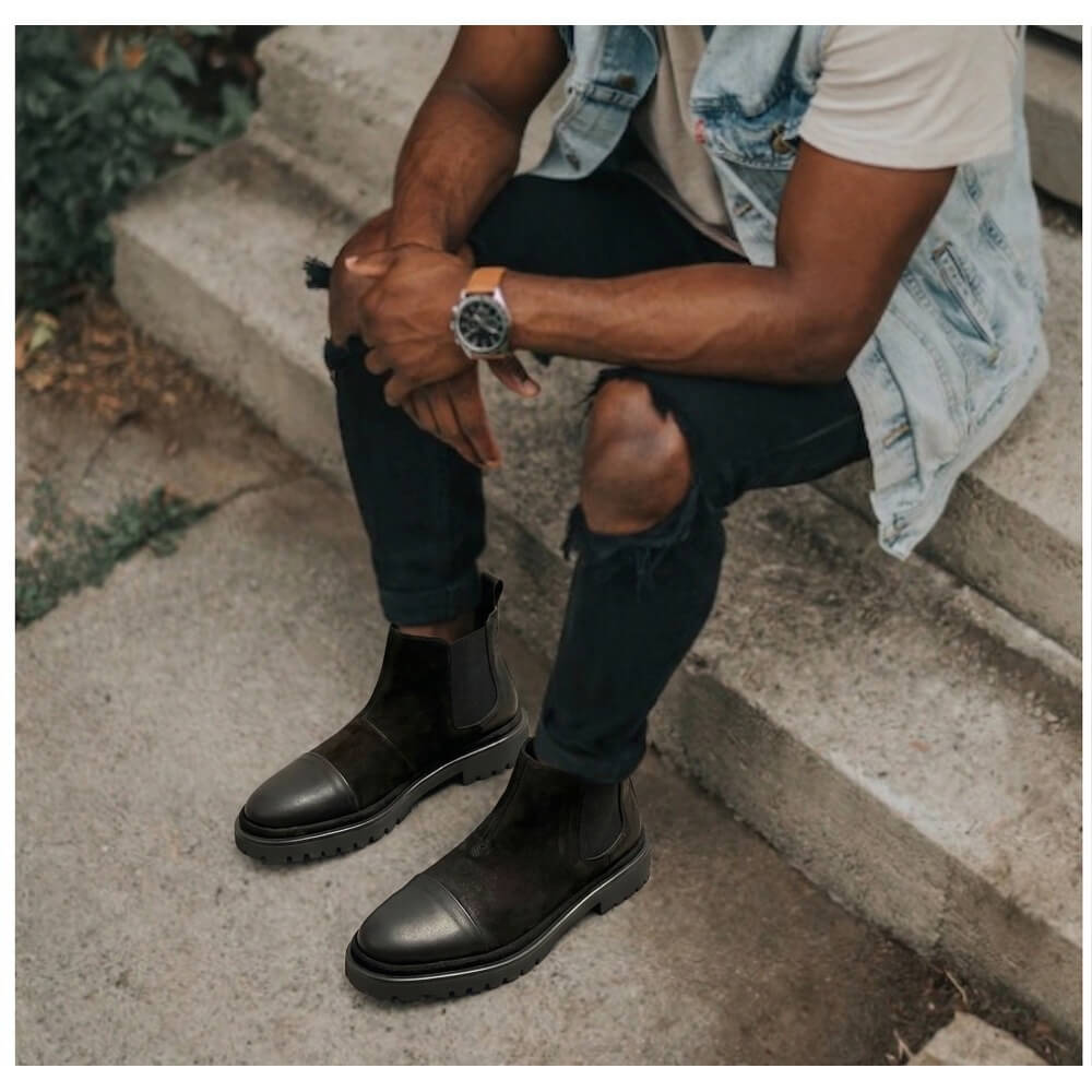 QHCCID | Dark High-Top Boots