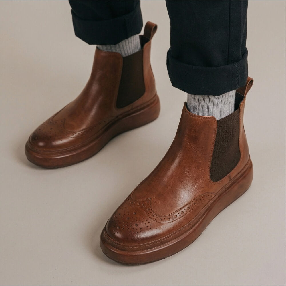 QHCCID | Thick-soled Brocade Embroidered Boots