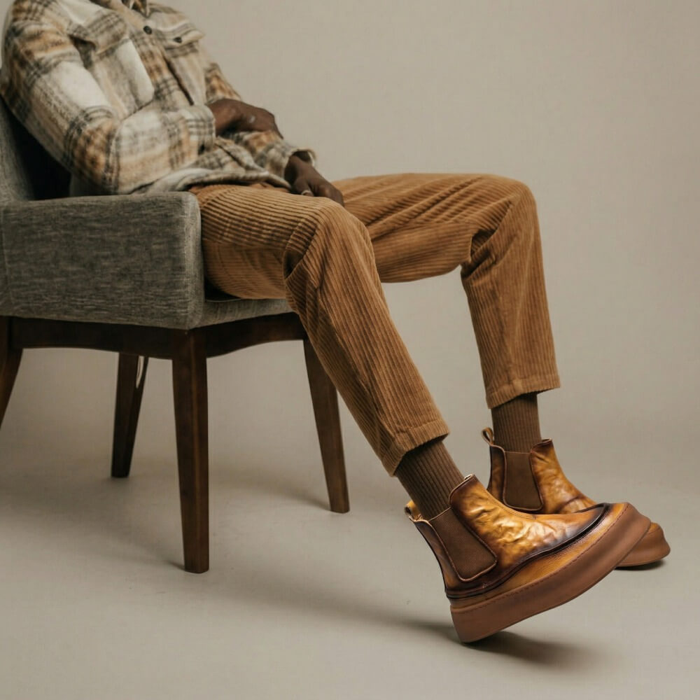 QHCCID | Retro Thick-soled High-top Boots