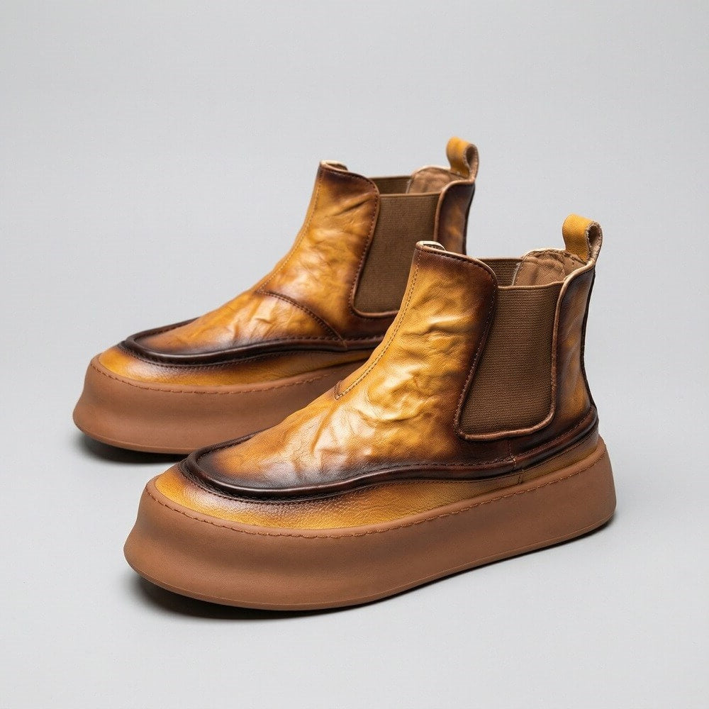 QHCCID | Retro Thick-soled High-top Boots