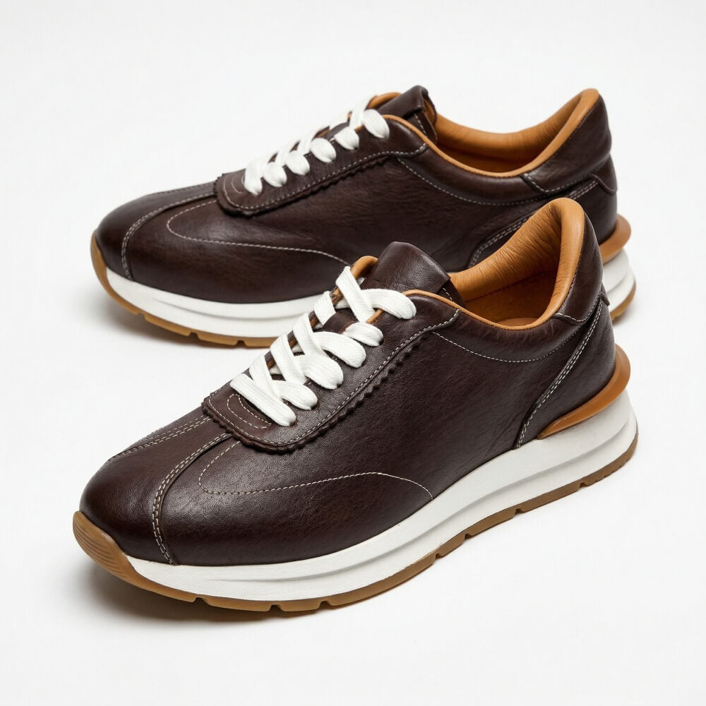 QHCCID | Thick-soled Leather Casual Shoes