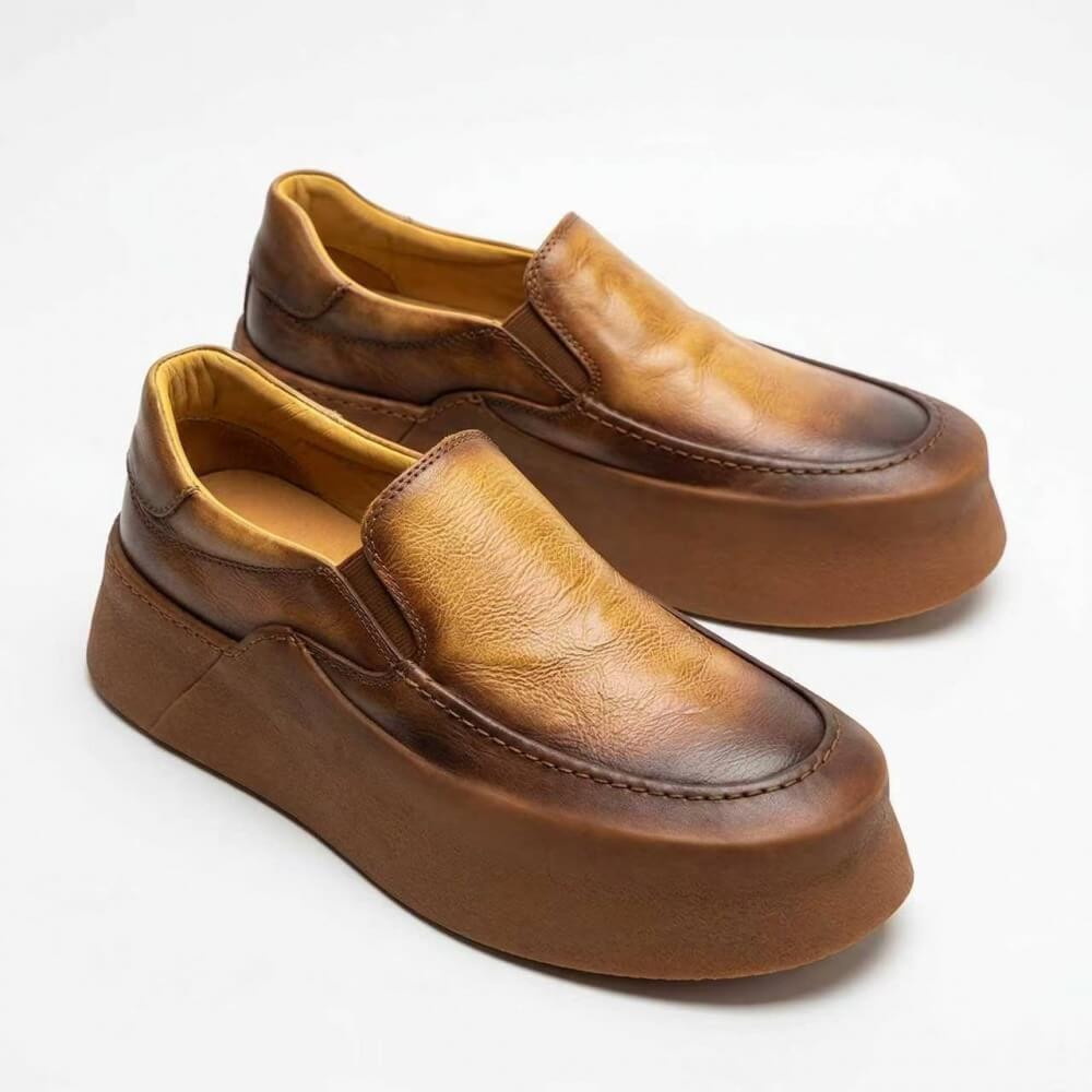 QHCCID | Genuine Leather Thick-soled Shoes (Casual Style)