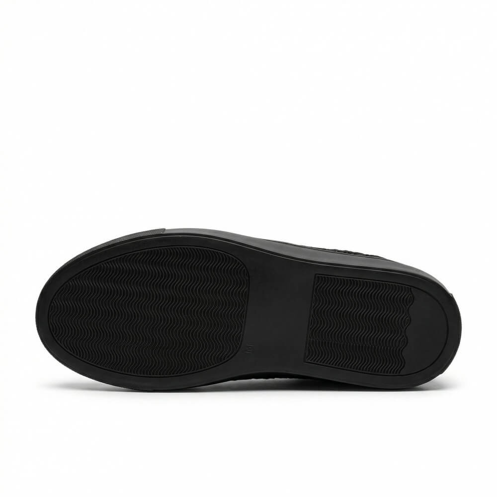 QHCCID | Lychee Pattern Leather Flat Shoes