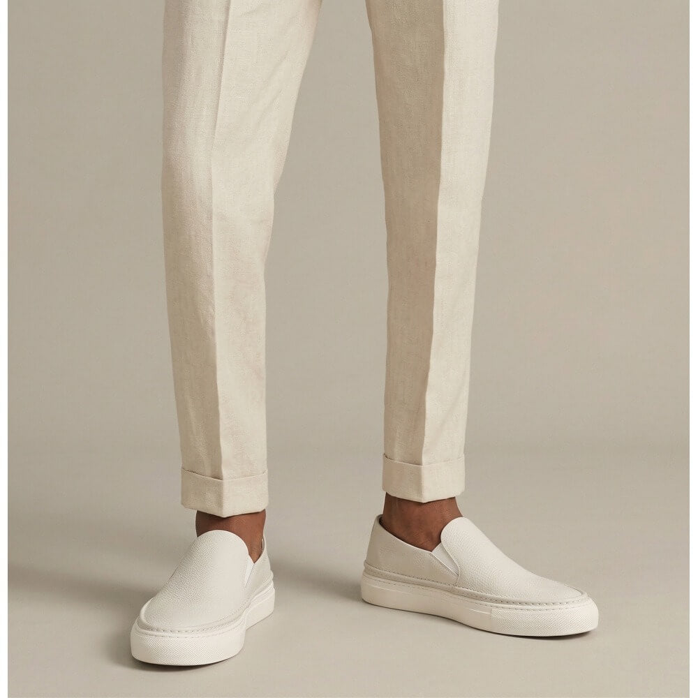 QHCCID | Lychee Pattern Leather Flat Shoes