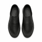 QHCCID | Lychee Pattern Leather Flat Shoes