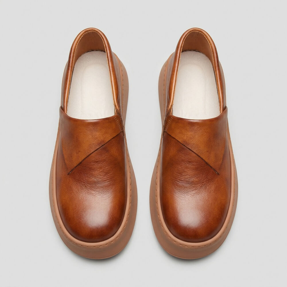 QHCCID | Thick-soled glossy casual shoes
