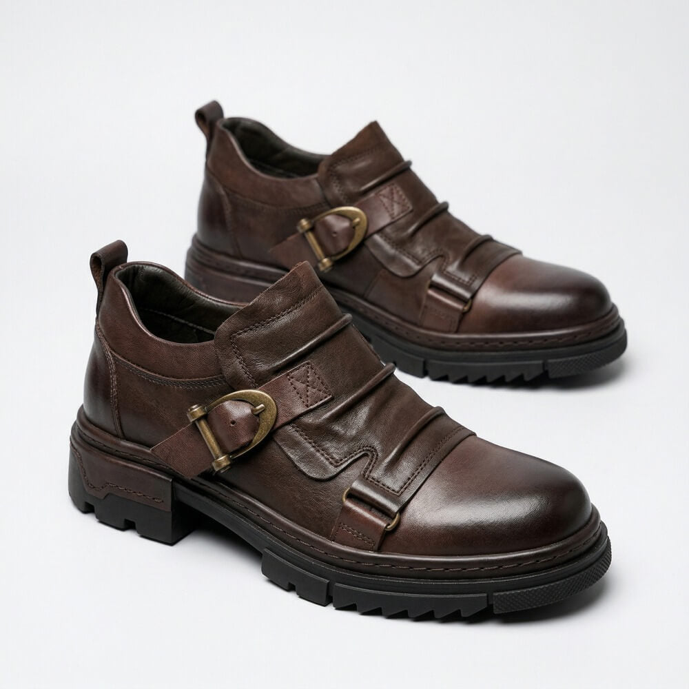 QHCCID | Buckled Thick-soled Short Boots