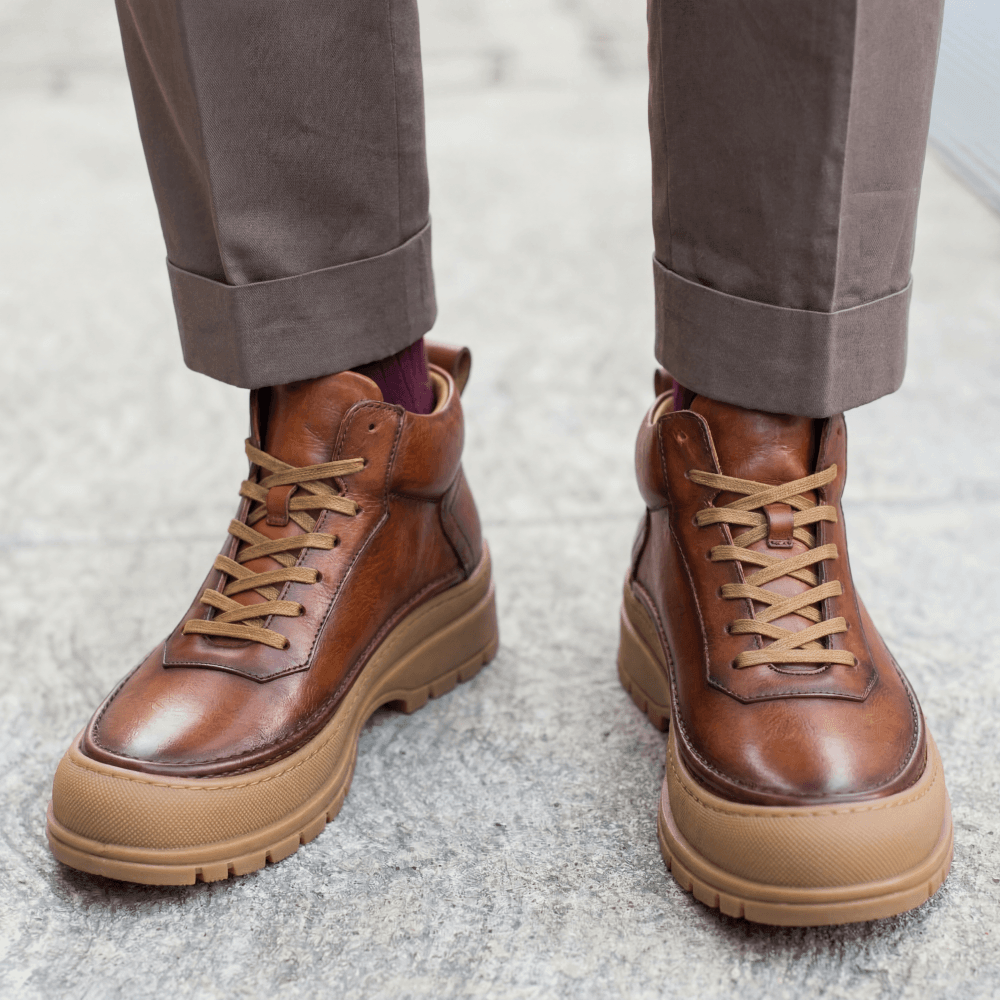 QHCCID | Retro Thick-soled High-top Shoes