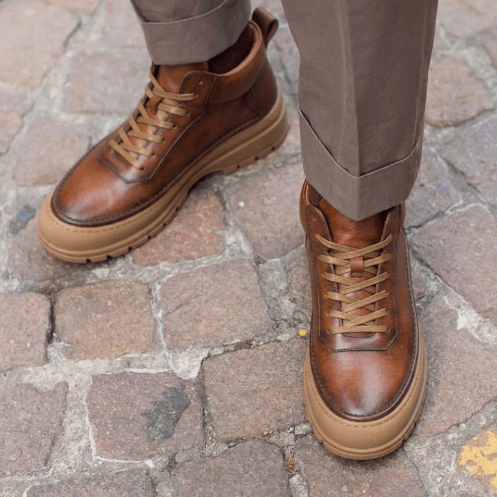QHCCID | Retro Thick-soled High-top Shoes