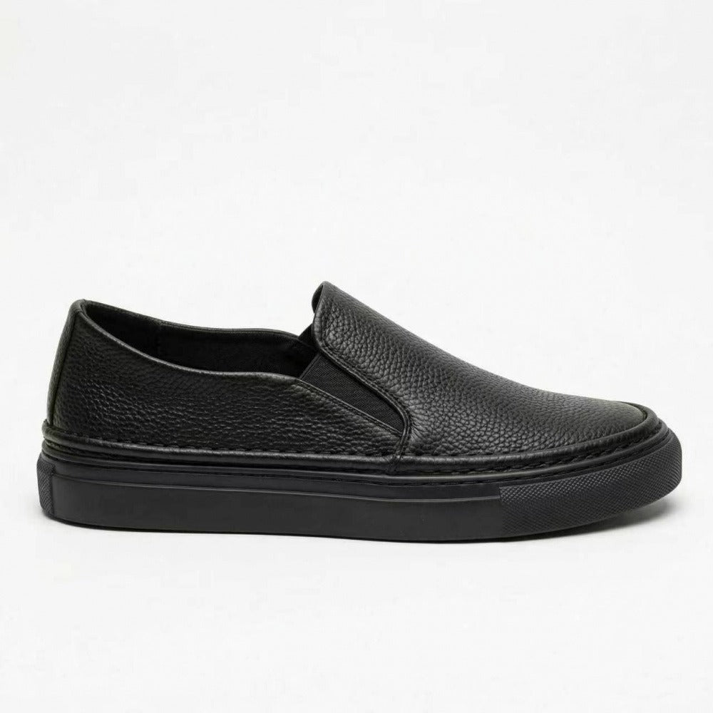 QHCCID | Lychee Pattern Leather Flat Shoes