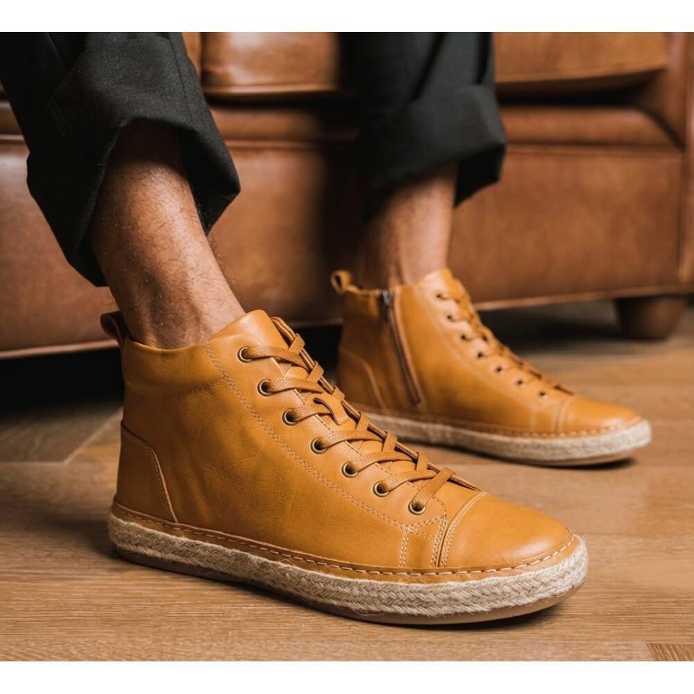 QHCCID | Vintage Leather High-top Casual Shoes
