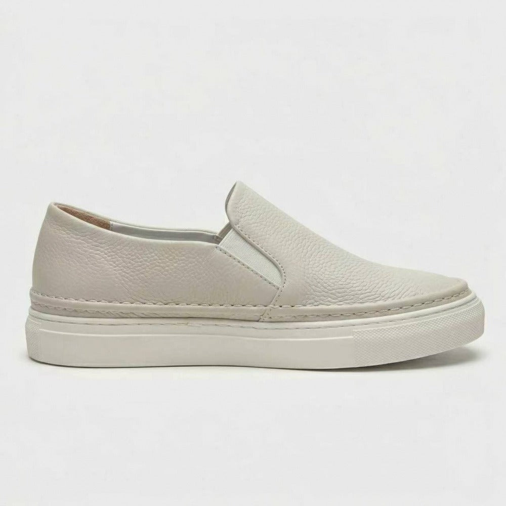 QHCCID | Lychee Pattern Leather Flat Shoes