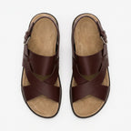Leather cross-strip sandals