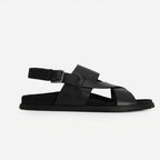 Leather cross-strip sandals
