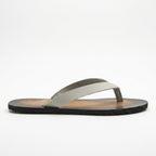 Dark brown leather flip-flops
