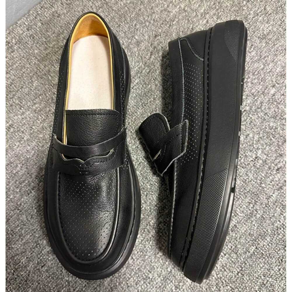 QHCCID | Breathable cowhide fashion loafers
