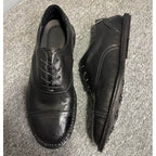 QHCCID | Ruffled cowhide derby shoes