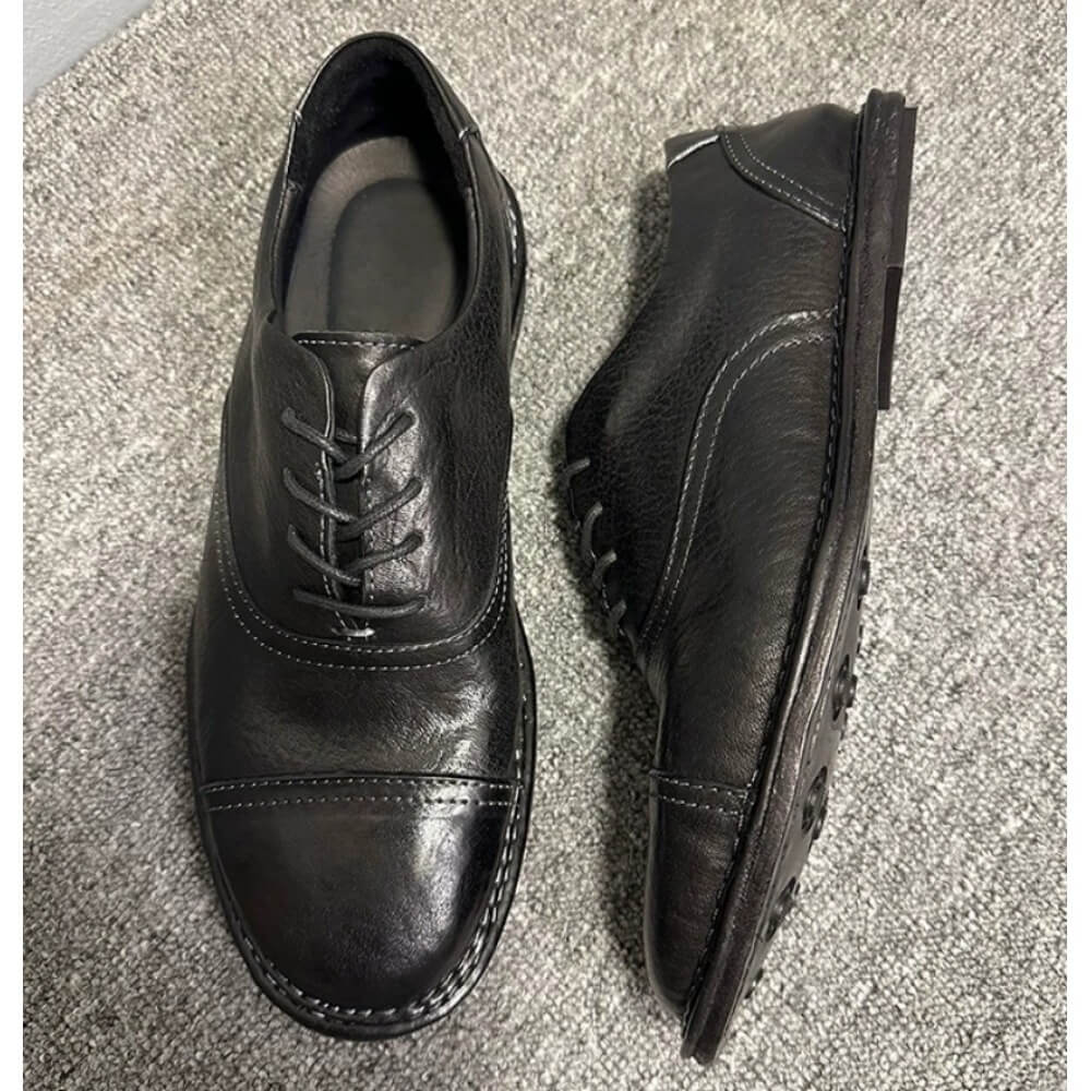 QHCCID | Ruffled cowhide derby shoes