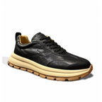 QHCCID | Leather retro jogging shoes