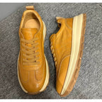 QHCCID | Leather retro jogging shoes