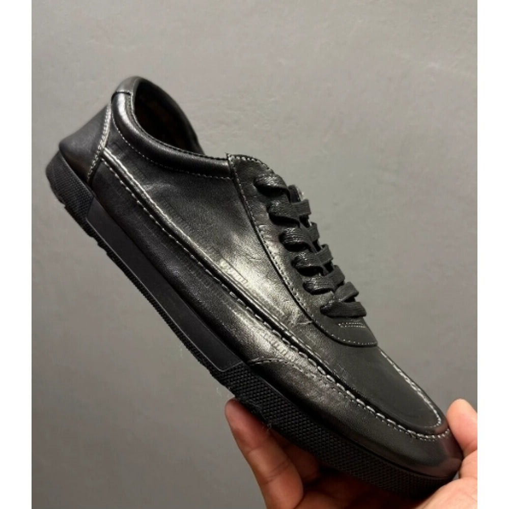 QHCCID | Wax leather casual sneakers