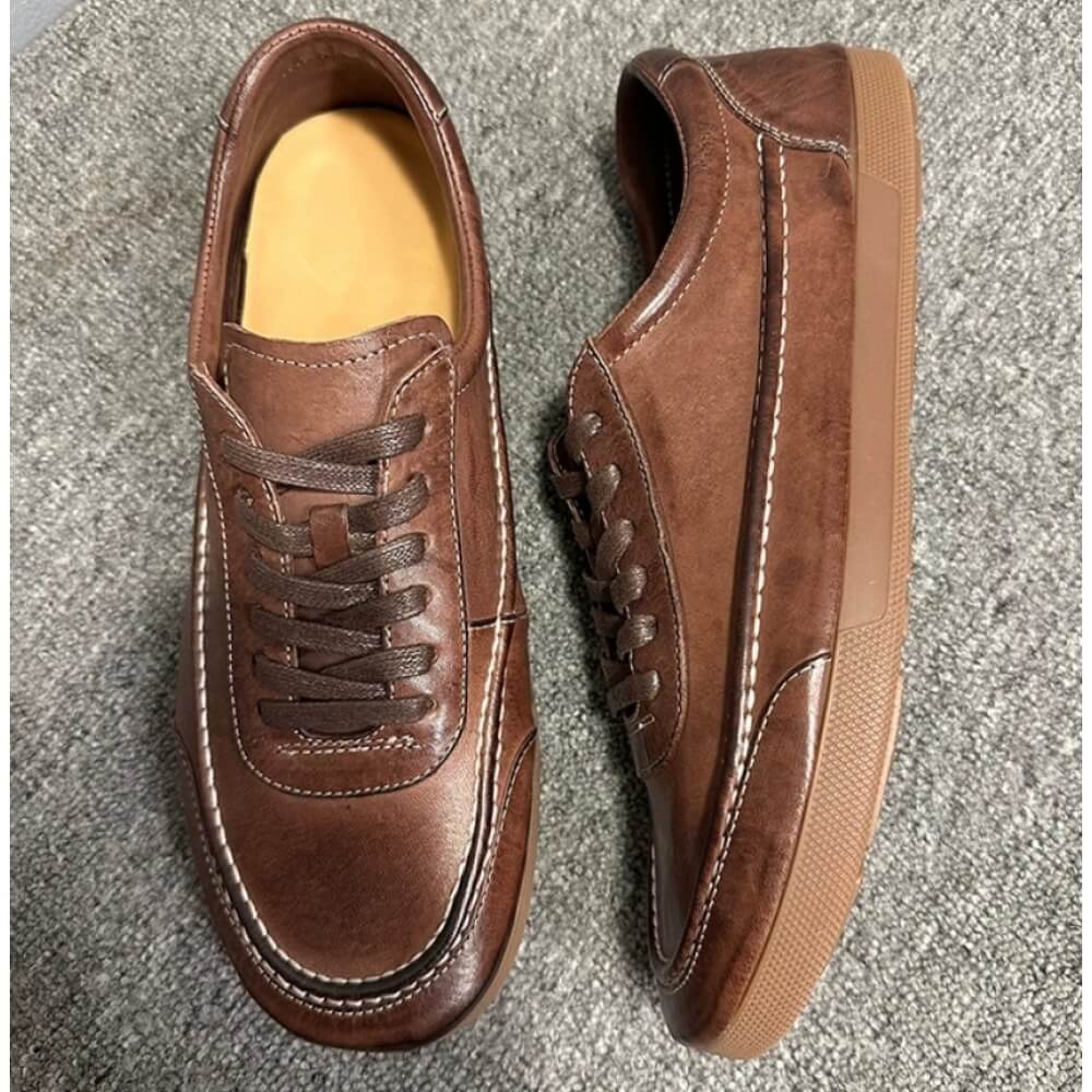QHCCID | Wax leather casual sneakers