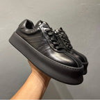 Men's leather retro casual shoes - Thick-soled high-heeled shoes - Multi-purpose sneakers