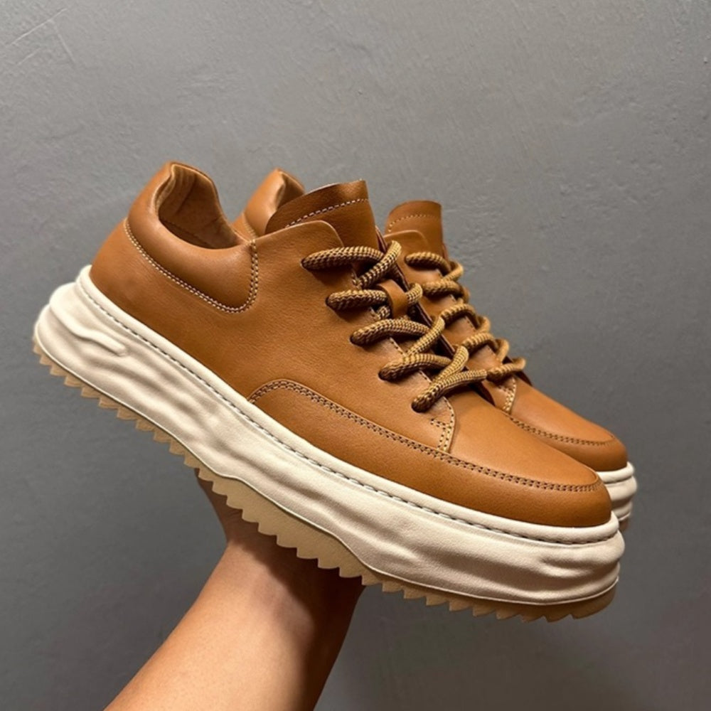 Men's handmade leather shoes, classic casual walking shoes, outdoor sports shoes, casual sports shoes