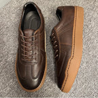 Men's casual sports shoes, fashionable and retro, made of high-quality leather, soft and comfortable.