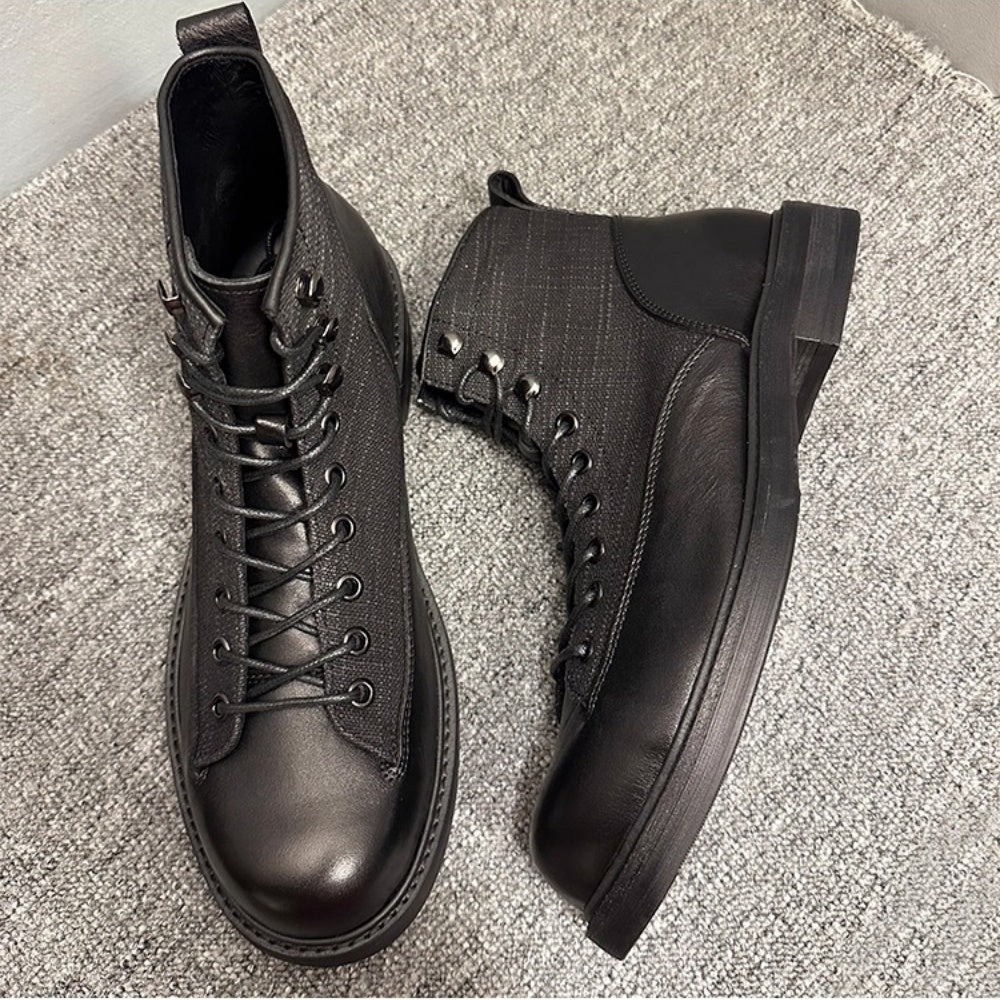 Leather Vintage Style Men's Boots - High-Quality Ankle Leather Boots - Luxurious Handmade Leather Boots