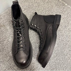 Leather Vintage Style Men's Boots - High-Quality Ankle Leather Boots - Luxurious Handmade Leather Boots