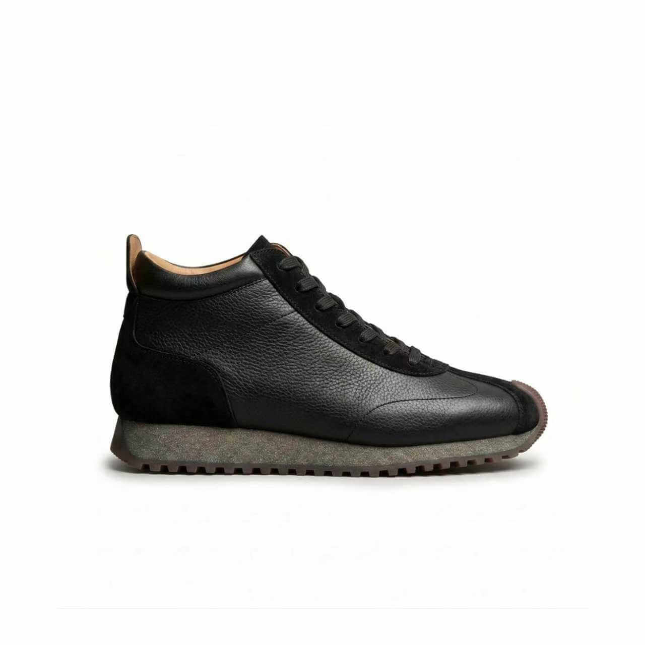 QHCCID Fashion Men's High Top lightweight comfortable cowhide casual trendy men's shoes