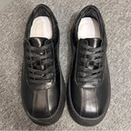 Retro cowhide casual men's shoes, thick-soled platform shoes - fashionable sports shoes