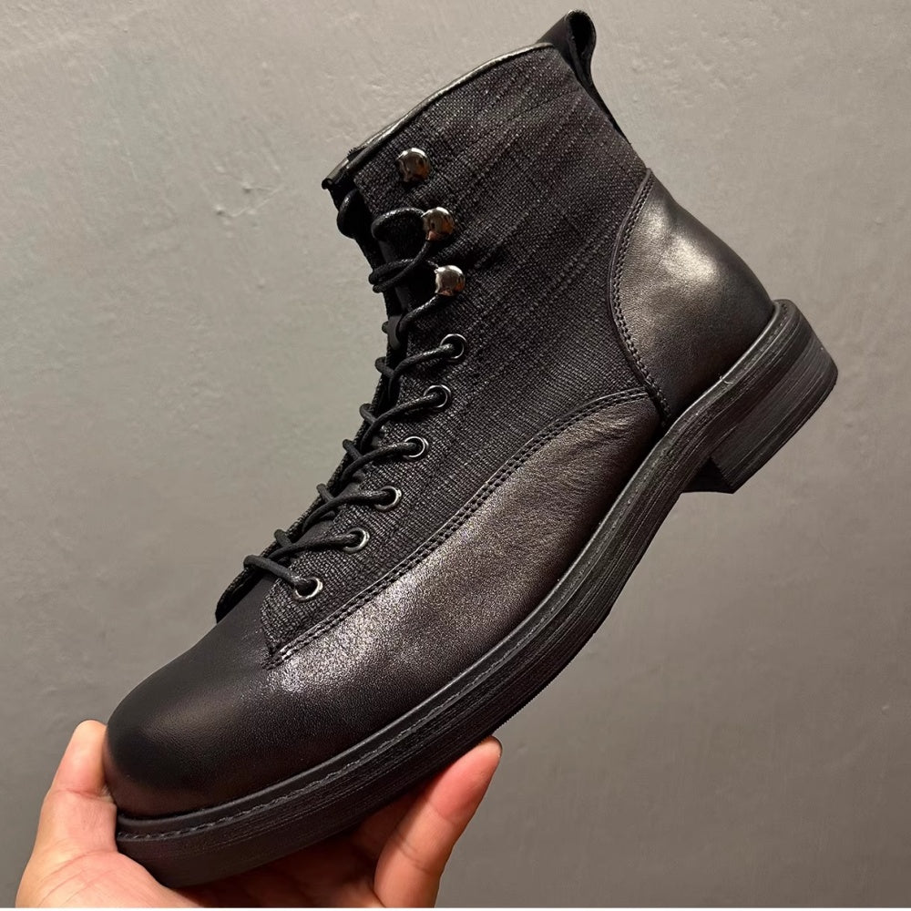 Leather Vintage Style Men's Boots - High-Quality Ankle Leather Boots - Luxurious Handmade Leather Boots