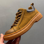 Men's genuine leather casual shoes, with a sporty style, designed to enhance the height of the feet.