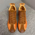 QHCCID Fashion Men's High Top lightweight comfortable cowhide casual trendy men's shoes
