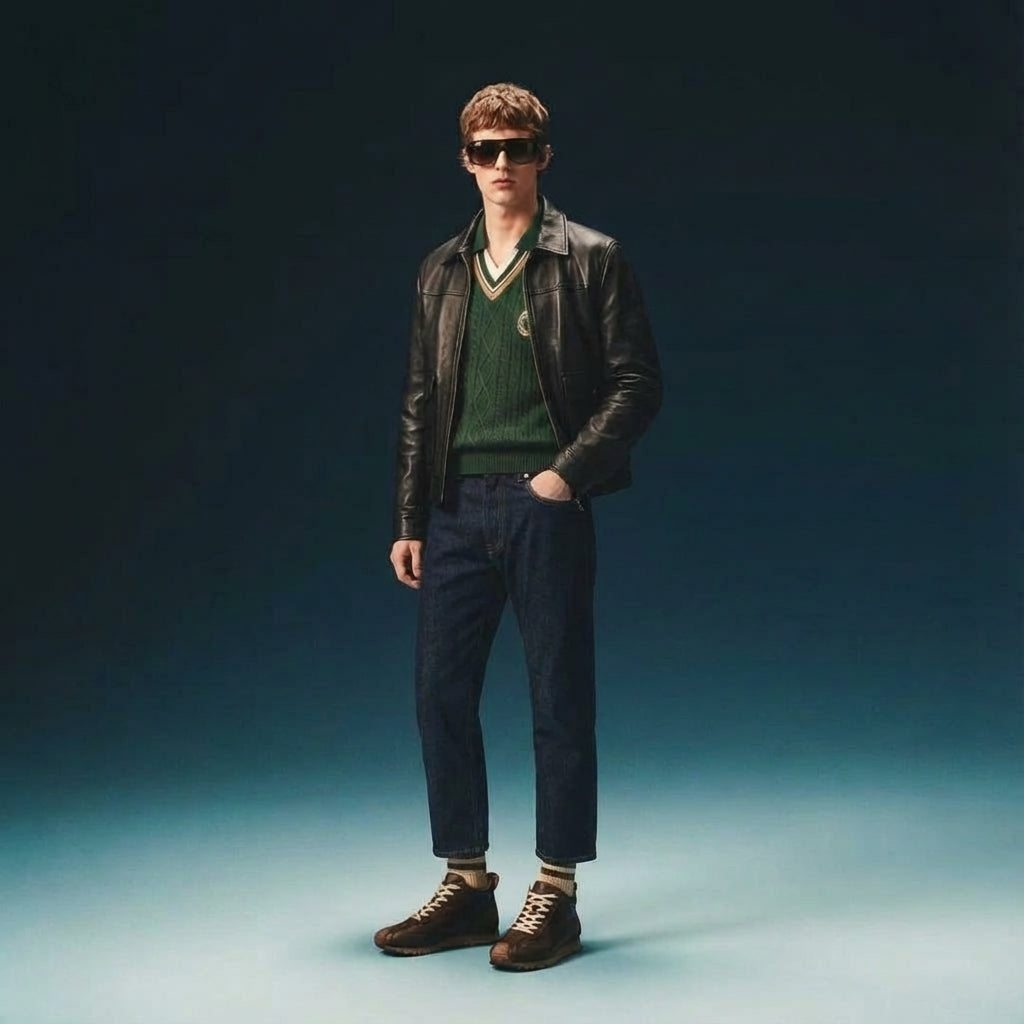 QHCCID Fashion Men's High Top lightweight comfortable cowhide casual trendy men's shoes