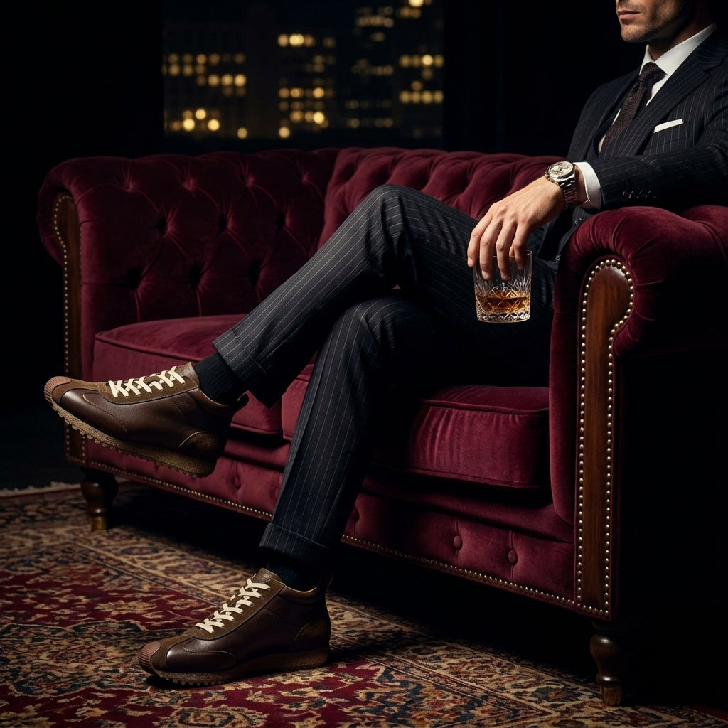 QHCCID Fashion Men's High Top lightweight comfortable cowhide casual trendy men's shoes