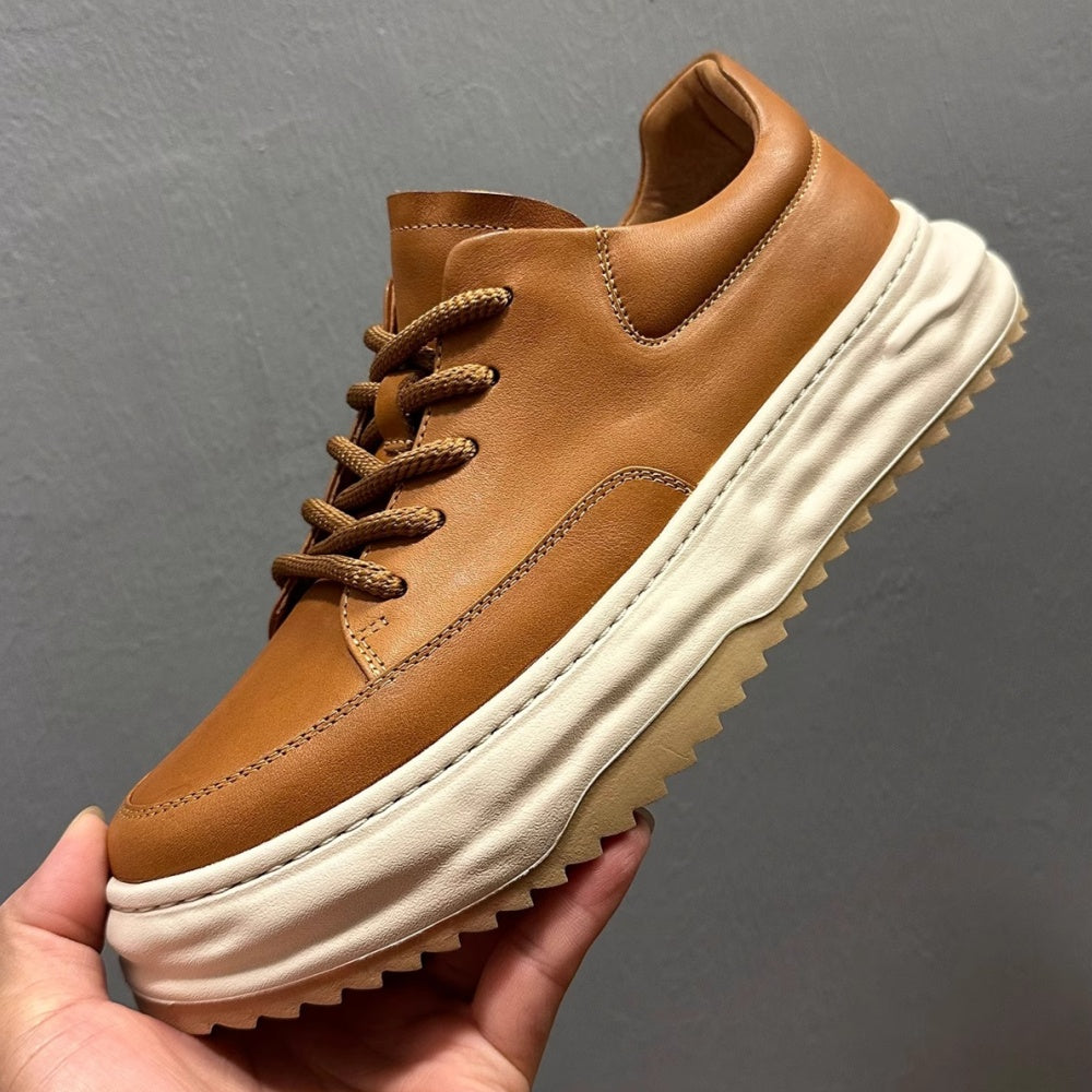 Men's handmade leather shoes, classic casual walking shoes, outdoor sports shoes, casual sports shoes