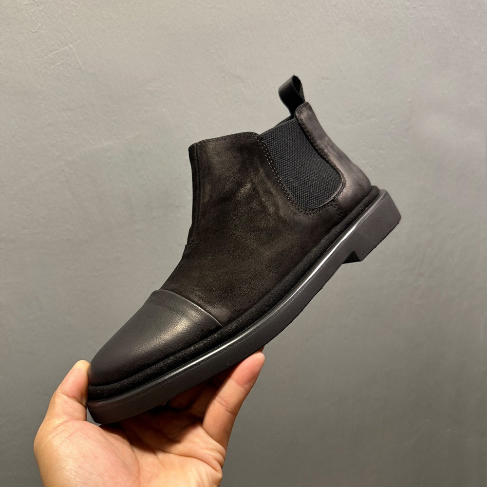 Men's Chelsea boots - genuine leather material - retro matte cowhide - men's short boots - shoes