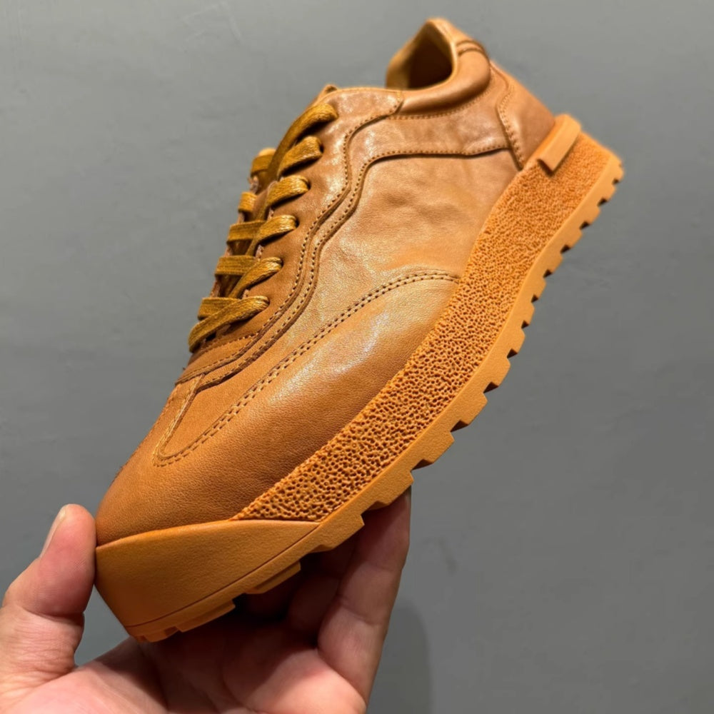 Men's leather shoes - Durable sports shoes - Men's fashionable low-top casual shoes - Height-boosting shoes