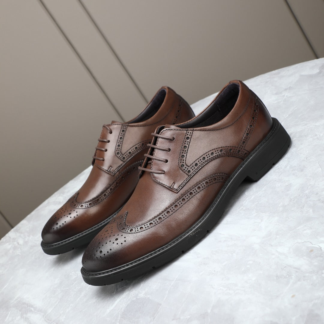 Exquisite men's casual business leather shoes - Made of genuine cowhide - Social style shoes