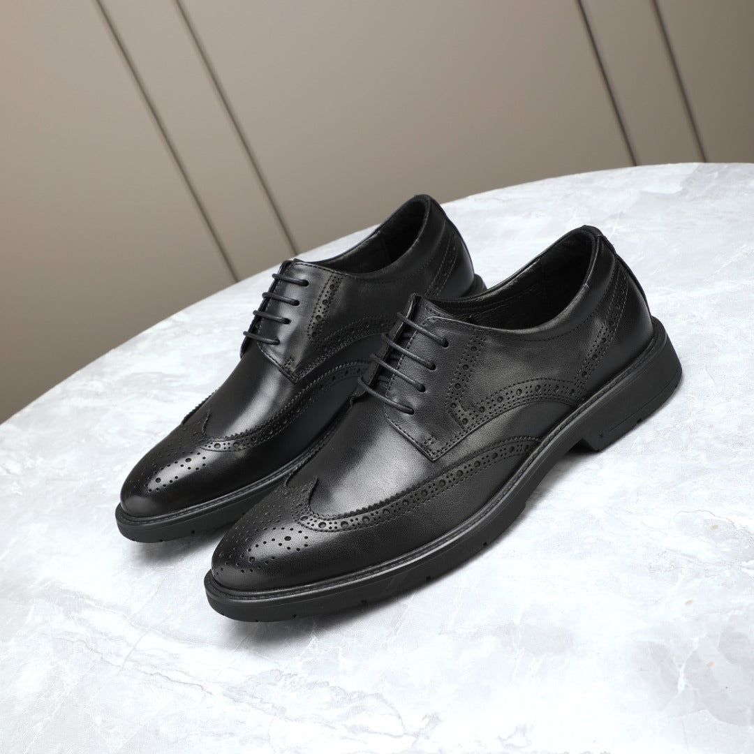 Exquisite men's casual business leather shoes - Made of genuine cowhide - Social style shoes