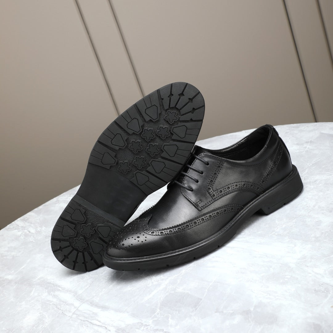 Exquisite men's casual business leather shoes - Made of genuine cowhide - Social style shoes