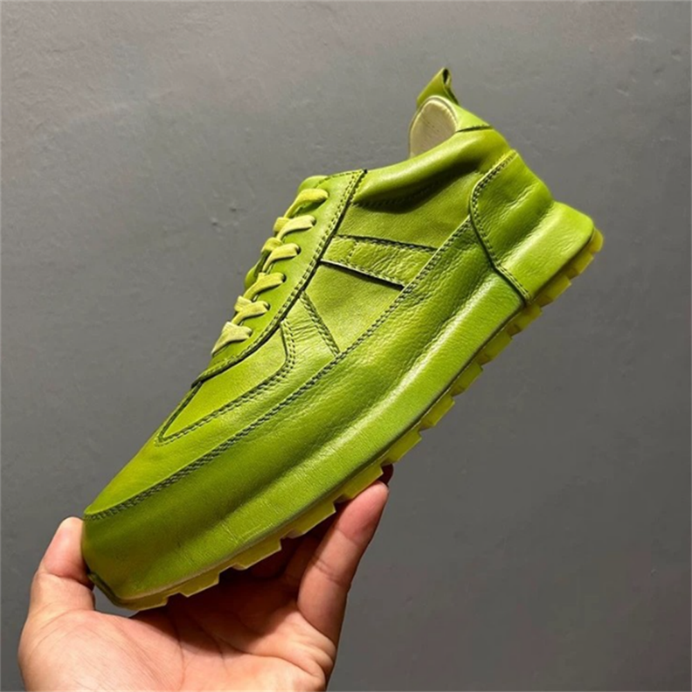 Men's leather sports shoes - fashionable low-top casual sneakers - comfortable men's shoes