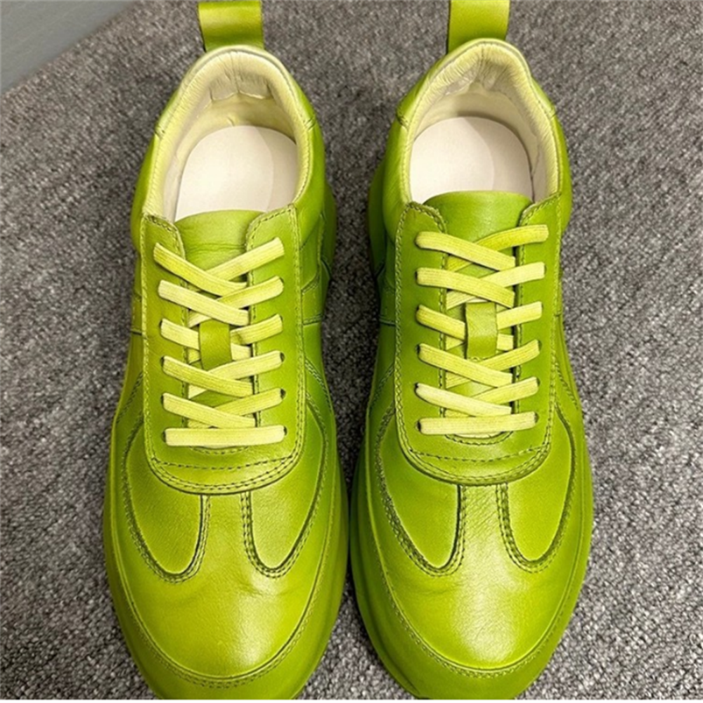 Men's leather sports shoes - fashionable low-top casual sneakers - comfortable men's shoes